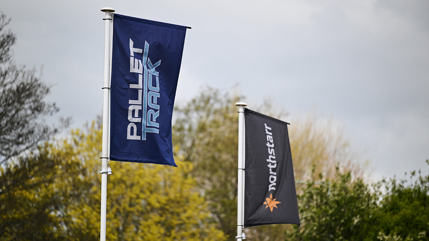 Image of flags showing Pallet-Track and Northstarr