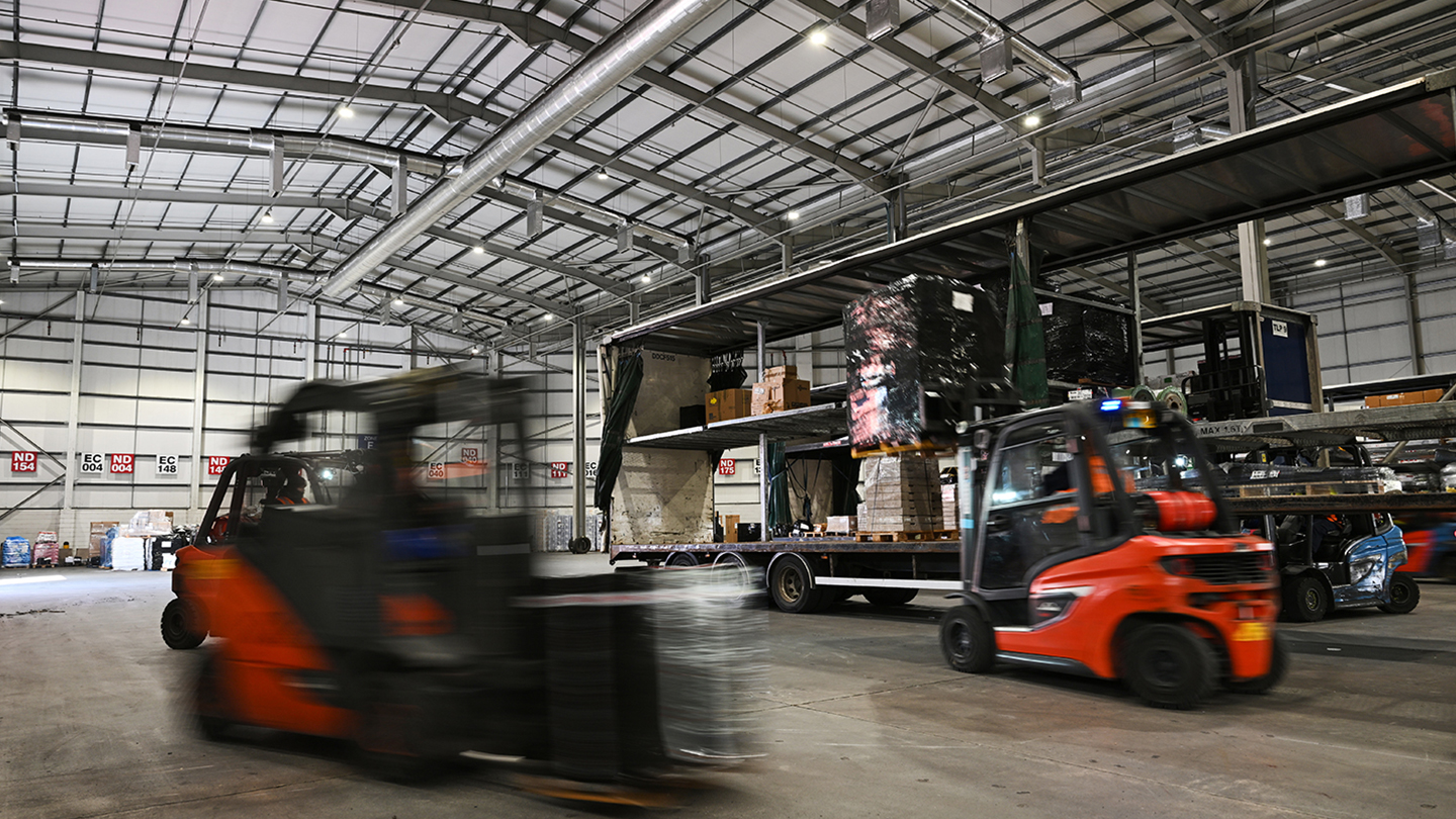 Image of a warehouse in action